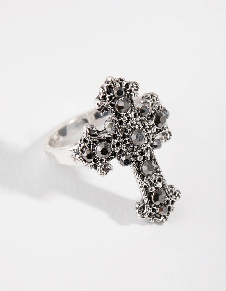 Antique Silver Cross Ring