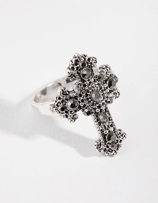 Antique Silver Cross Ring