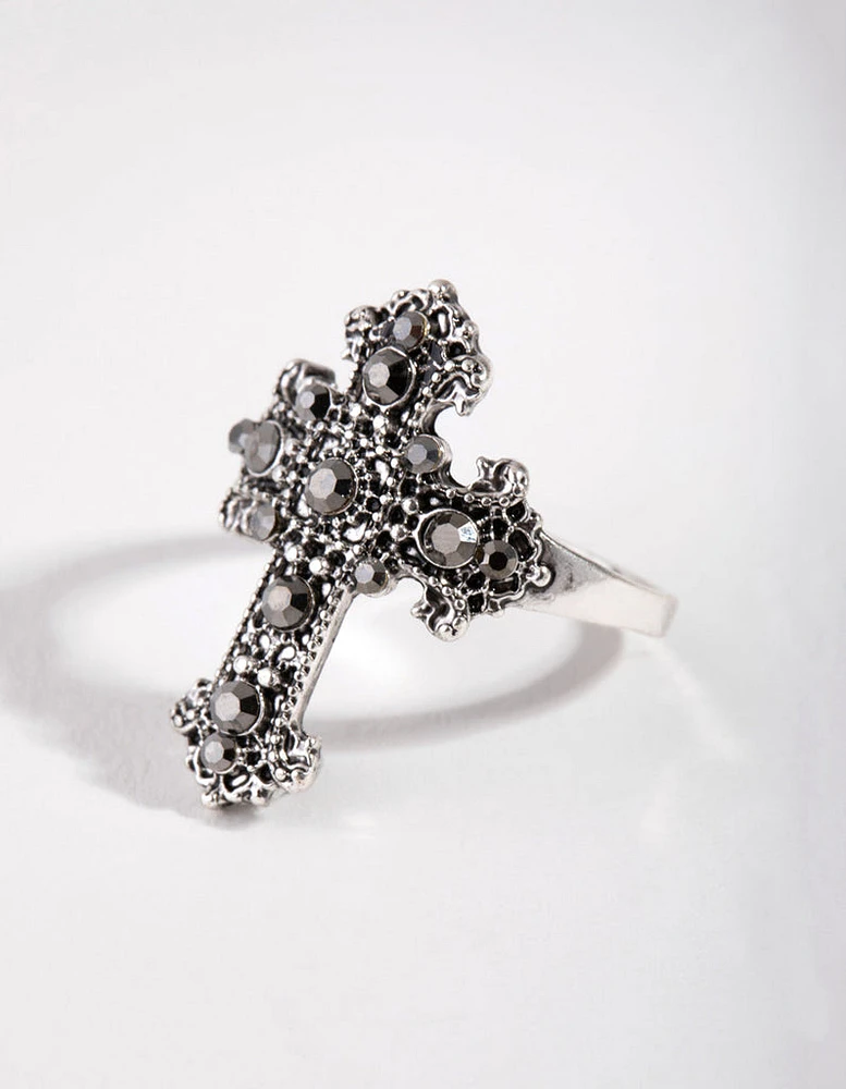 Antique Silver Cross Ring