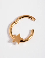 Surgical Steel Gold Star Clicker Ring