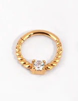 Gold Cubic Zirconia Twisted Clicker