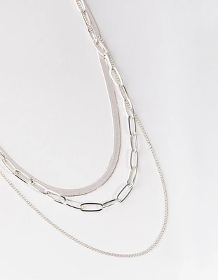 Silver Mix Trend Chain Necklace Pack
