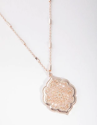 Rose Gold Ornate Necklace
