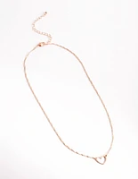 Rose Gold Open Heart Necklace