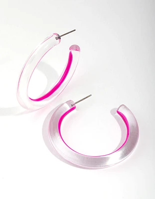 Acrylic Bright Hoop Earrings