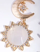Gold Star & Moon Drop Earrings