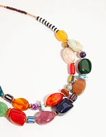 Swirl Mixed Colour Stone Necklace