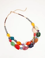 Swirl Mixed Colour Stone Necklace