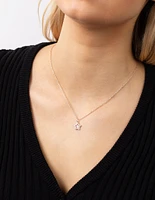 Rose Gold Plated Diamante Star Necklace