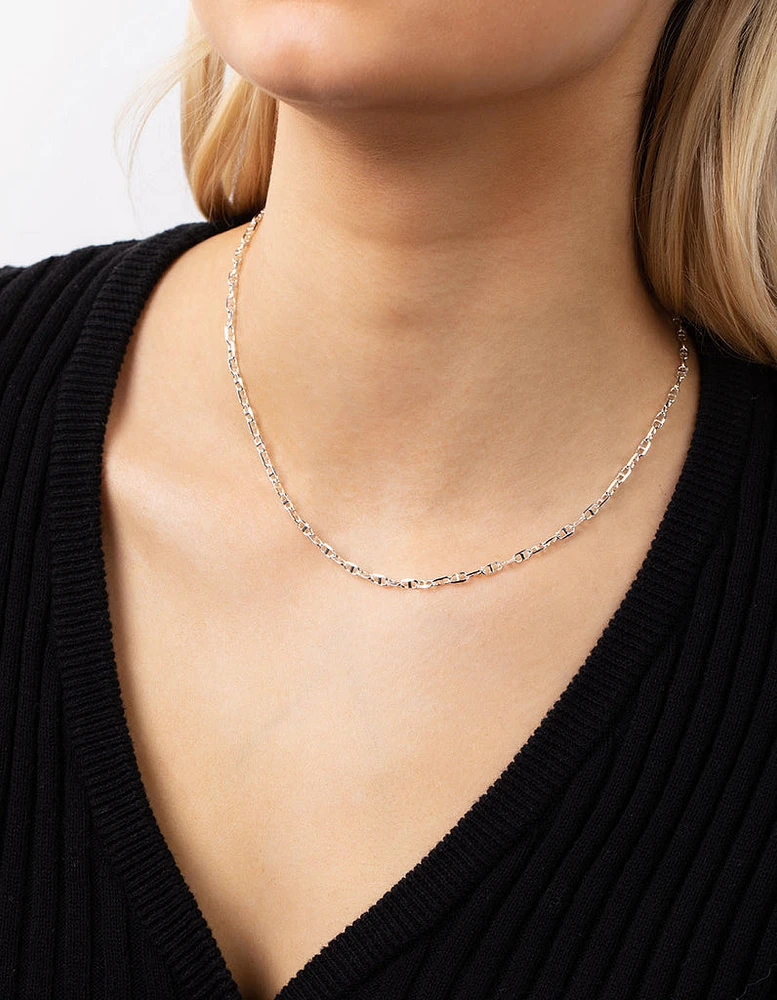 Silver Plated Mini Link Chain Necklace