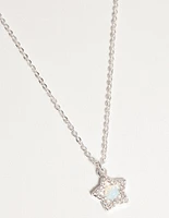 Silver Plated Diamante Star Necklace