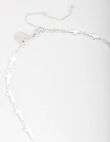 Silver Plated Cross Station Necklace