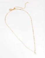 Gold Plated Half Freshwater Pearl Necklace