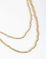 Gold Plated Double Bead Necklace