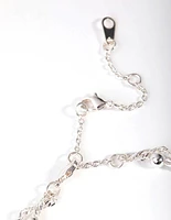 Silver Plated Double Row Chain & Ball Bracelet