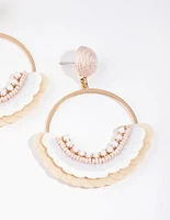 Gold Half Fan Sequin Earrings