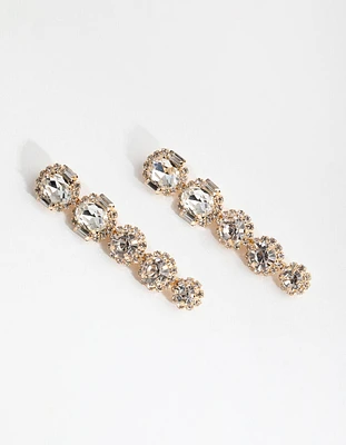 Gold Diamante Surrounded Pack Clips