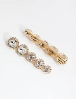 Gold Diamante Surrounded Pack Clips