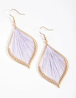 Gold Harp Drop Earrings