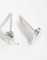 Sterling Silver Angel Wing Stud Earrings