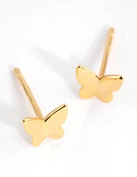 Sterling Silver Gold Butterfly Pack Stud Earring