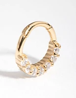 Gold Plated Sterling Silver Cubic Zirconia Clicker