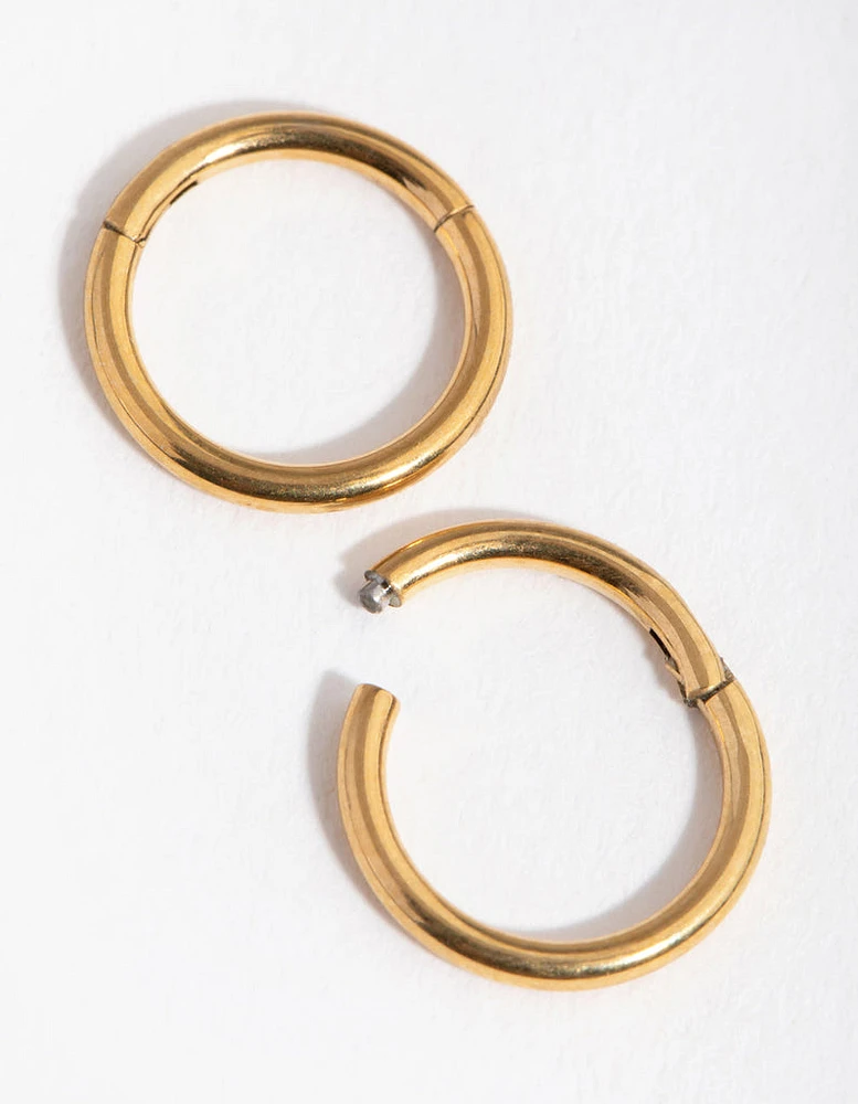 24 Carat Gold Plated Surgical Steel Fine 8mm Sleeper Earrings