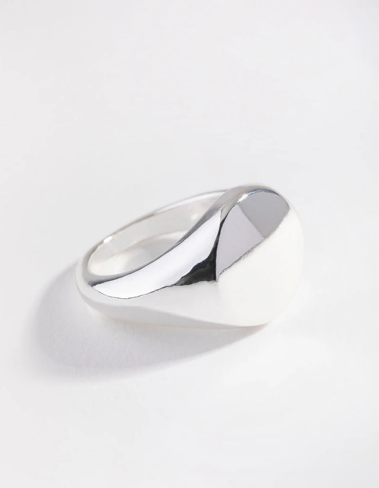 Silver Plated Shield Ring