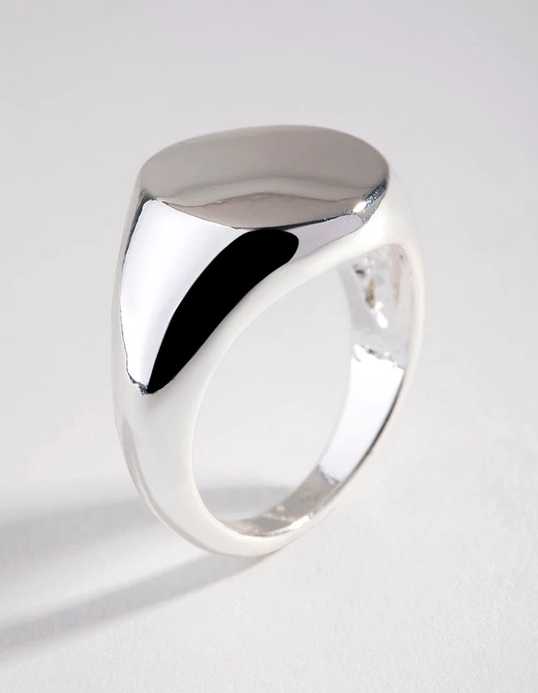 Silver Plated Shield Ring