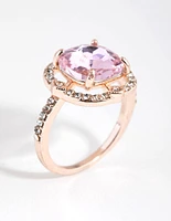 Rose Gold Pink Stone Ring