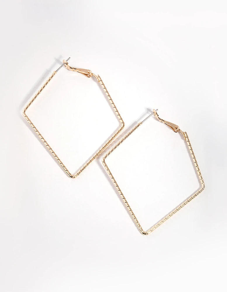 Gold Square Hoop Earrings