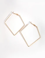 Gold Square Hoop Earrings