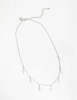 Silver Multi Lightning Station Necklace