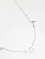 Silver Triple Butterfly Necklace