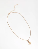 Gold Faux Pearl Hand Necklace