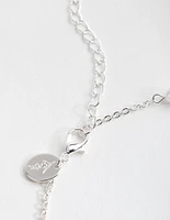 Silver Faux Pearl Heart Choker