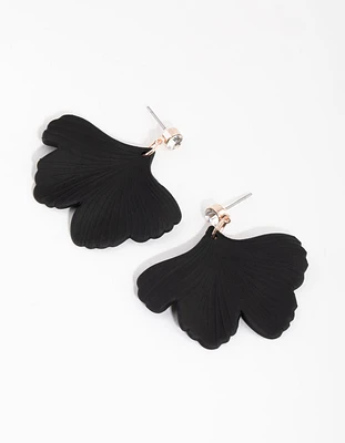 Rose Gold Plastic Petal Drop Earrings