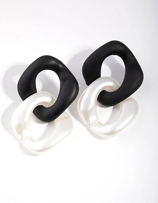 Plastic Double Link Drop Earrings