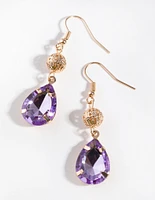 Gold Teardrop & Ball Drop Earrings