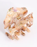 Acrylic Cream Marble Small Clip