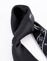 Black Celestial Bandana Hair Scarf