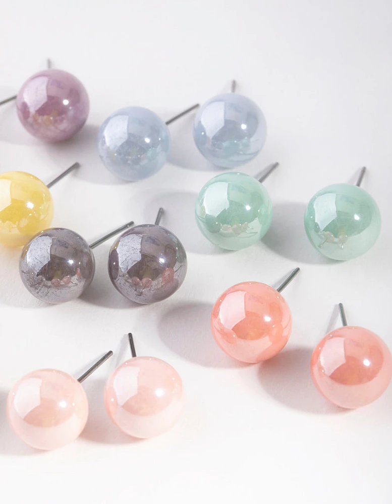 Matte Ball Stud Earring 8-Pack