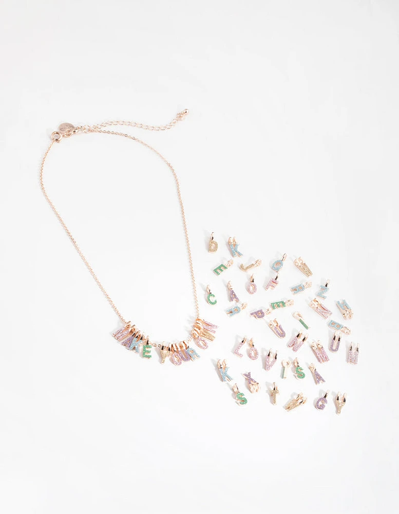 Kids Rose Gold Glitter Paper Make-Your-Own Necklace