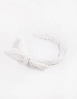 Fabric Broad Side Bow Alice Band