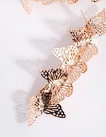 Rose Gold Butterfly Bar Clip Set