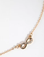 Gold Diamante Infinity Necklace