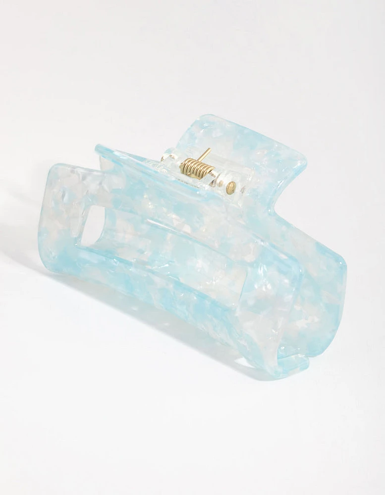 Acrylic Blue Shell Rectangle Claw Clip