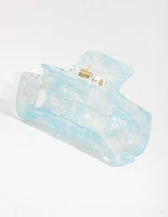 Acrylic Blue Shell Rectangle Claw Clip