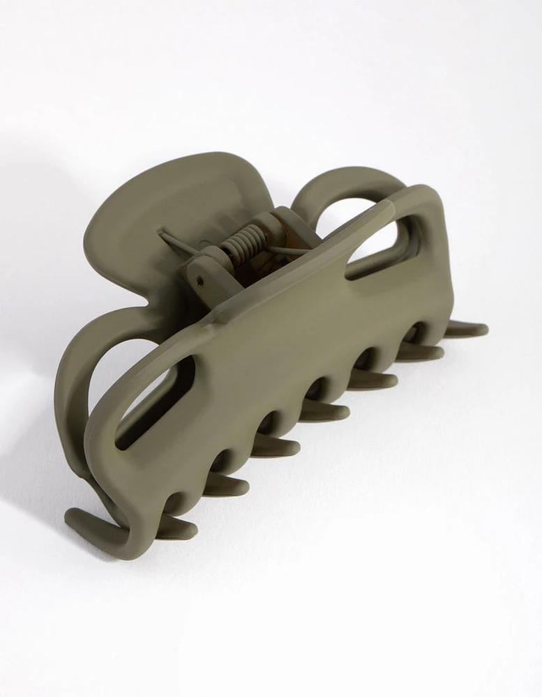 Khaki Rubber Bow Claw