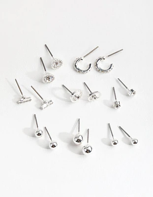 Silver Mini Hoop & Stud 8-Pack Earring